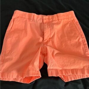Vineyard Vines Men's Bright Orange Flat Front Shorts 6.5” inseam.